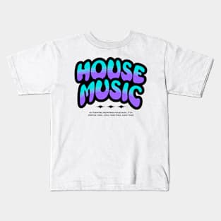 HOUSE MUSIC  - Bubble Outline Two Tone (black/purple/blue) Kids T-Shirt